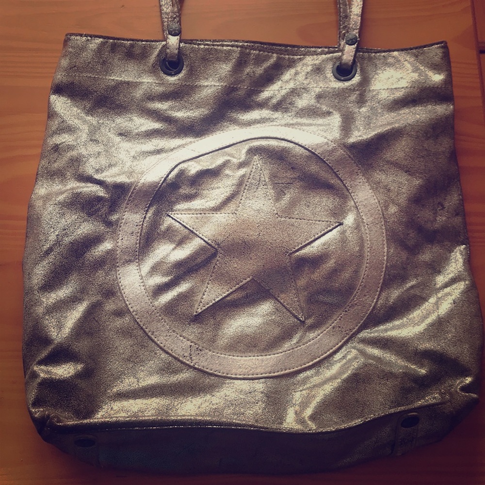 Converse All Star silver tote